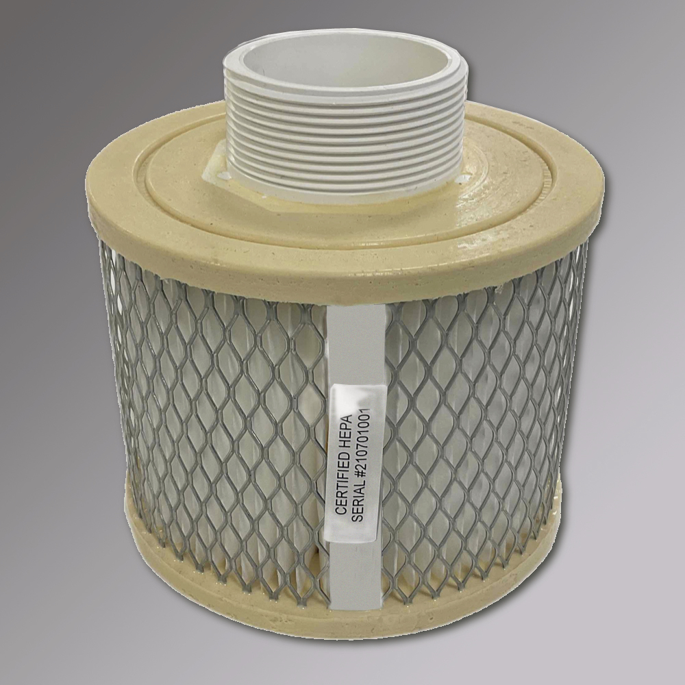 5 inch diameter x 4 inch HEPA filter cartrige.
