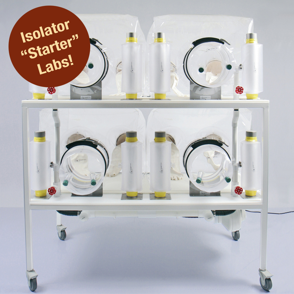 CBC flexible film isolator Starter Labs come with all the hardware and accessories needed for researchers to install a fully functional germ free lab that offers complete environmental control for gnotobiotic, microbiome and other research.